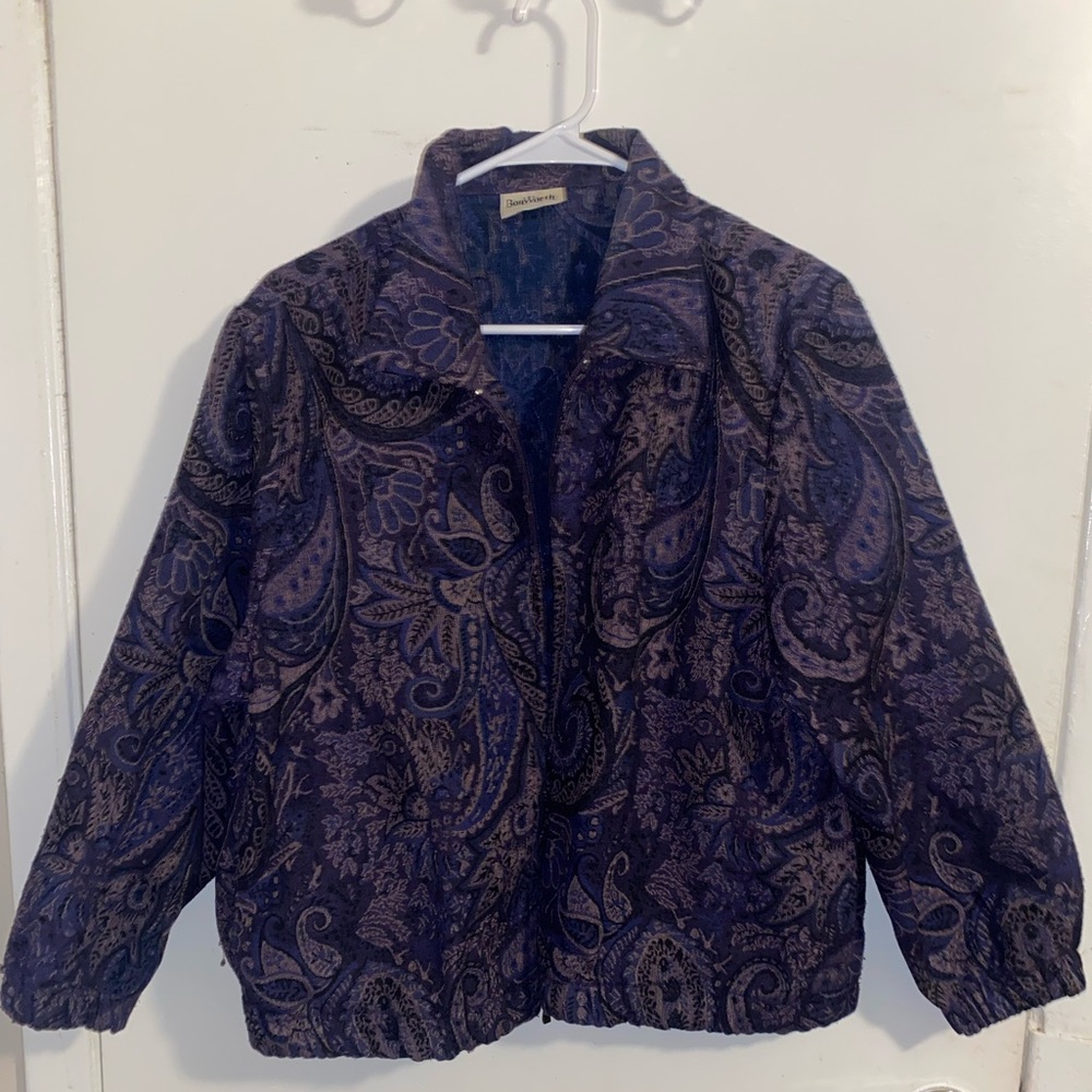 BonWorth vintage Blue and Purple Paisley Jacket